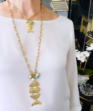 ONLY 1 LEFT!!! Pescare Turquesa Dangle Fish Long Necklace