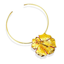 ONLY 1 LEFT!!! FLOR MAGA 🌺 Puerto Rican Autochthonous Flower 🌺 Pin & Pendant with Chocker Band 18”-20”