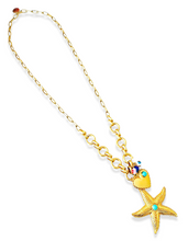 ONLY 1 LEFT!!! Starfish 🌟 Heart Turquoise with Murano Glass✨Long Necklace 28”